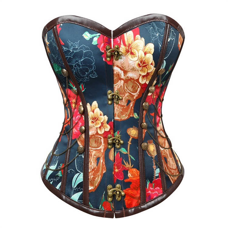 New Gothic Court Corset Skull Pattern AliExpress Amazon wish Cross-border E-Commerce Supply