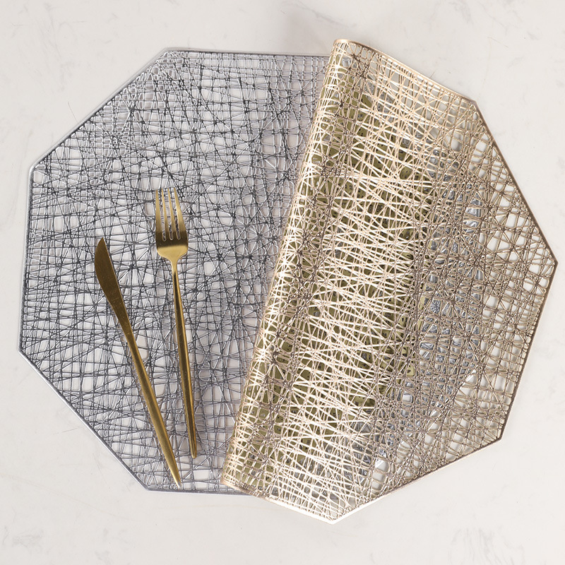 Home Daily solid color Nordic round placemat creative octagonal restaurant hotel decoration pvc heat insulation mat