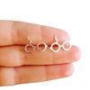 Silver earrings, glasses, European style, gold and silver, wholesale