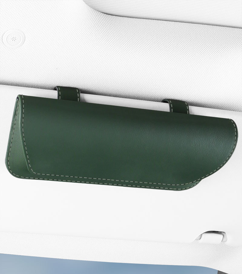 Car Glasses Case Leather Car Sun Visor Sunglasses Glasses Bag Bill Storage Holder Car Interior Accessories