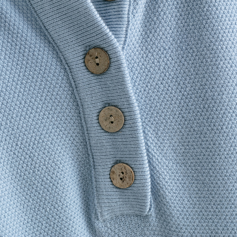 Autumn Winter Button Knitwear Dress Solid Color Loose Casual Sweater Women