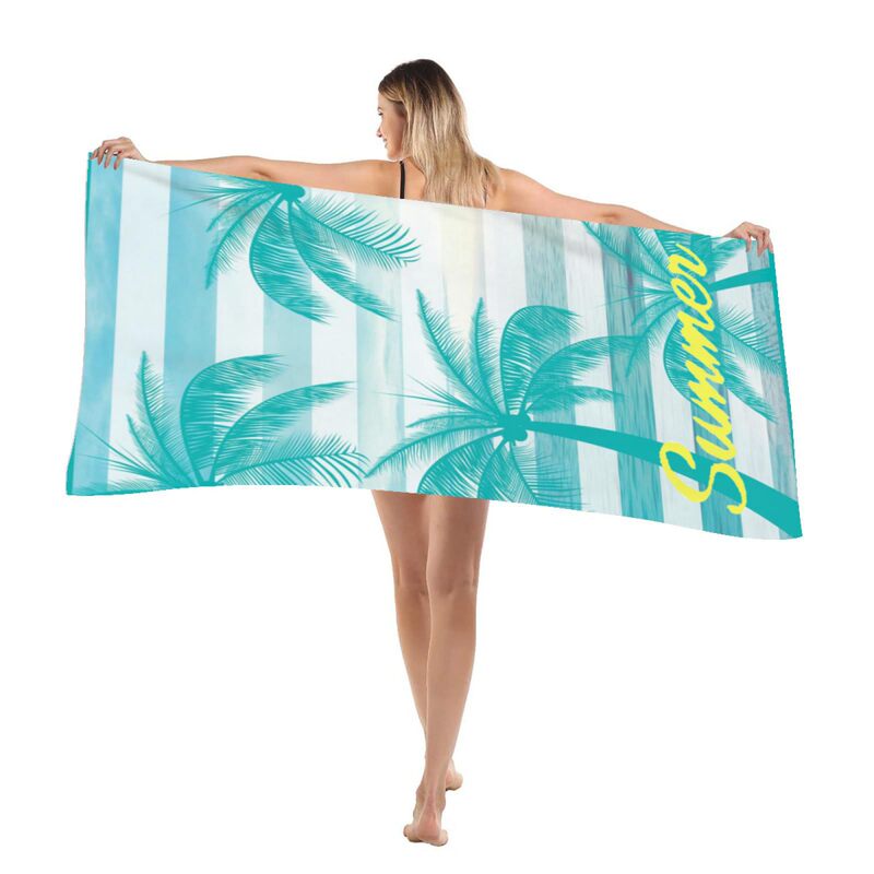 Cross-border Summer Blue Palm Tree Microfiber Adult Seaside Holiday Bath Towel Sports Towel Factory Direct Sale Cross-border Summer Blue Palm Tree Microfiber Adult Seaside Holiday Bath Towel Sports Towel Factory Direct Sale