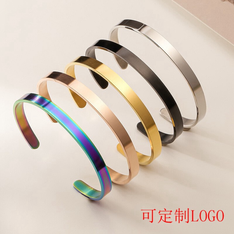 Titanium Steel Bracelet Manufacturer Wholesale Opening Adjustable Electroplated Bracelet Women's Engraved Pattern Blessing Logo Stainless Steel Bracelet Titanium Steel Bracelet Manufacturer Wholesale Opening Adjustable Electroplated Bracelet Women's Engraved Pattern Blessing Logo Stainless Steel Bracelet