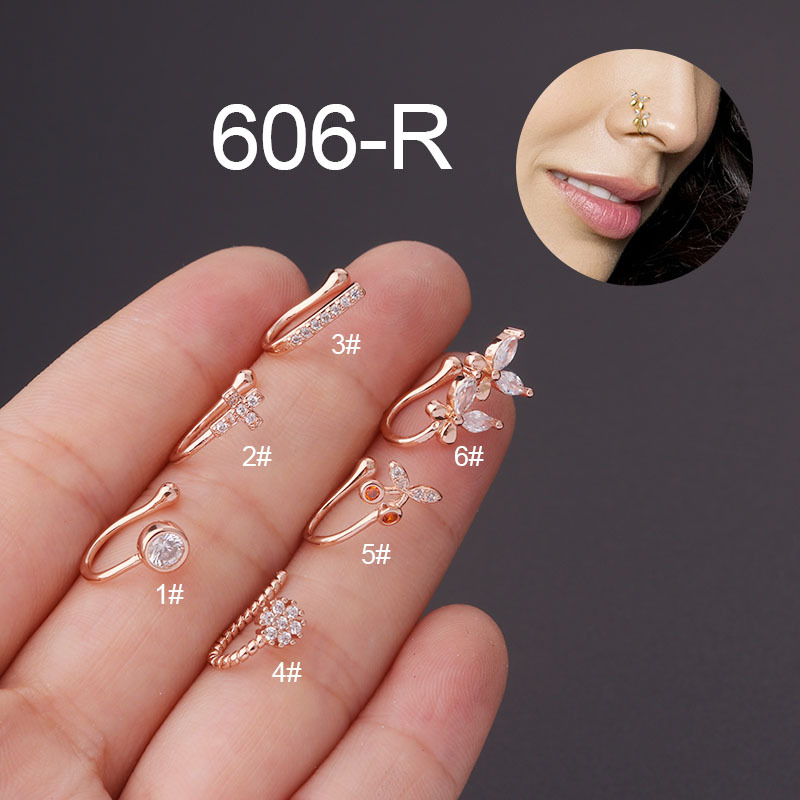 Nose Rings & Studs Fashion Butterfly Copper Plating display picture 2