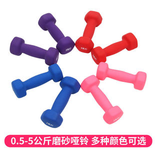 Women's Color Small Dumbbell Dip Plastic Fitness Home Gummed Solid Iron Small Volume Kettlebell Arm Muscle Training Chest Training
