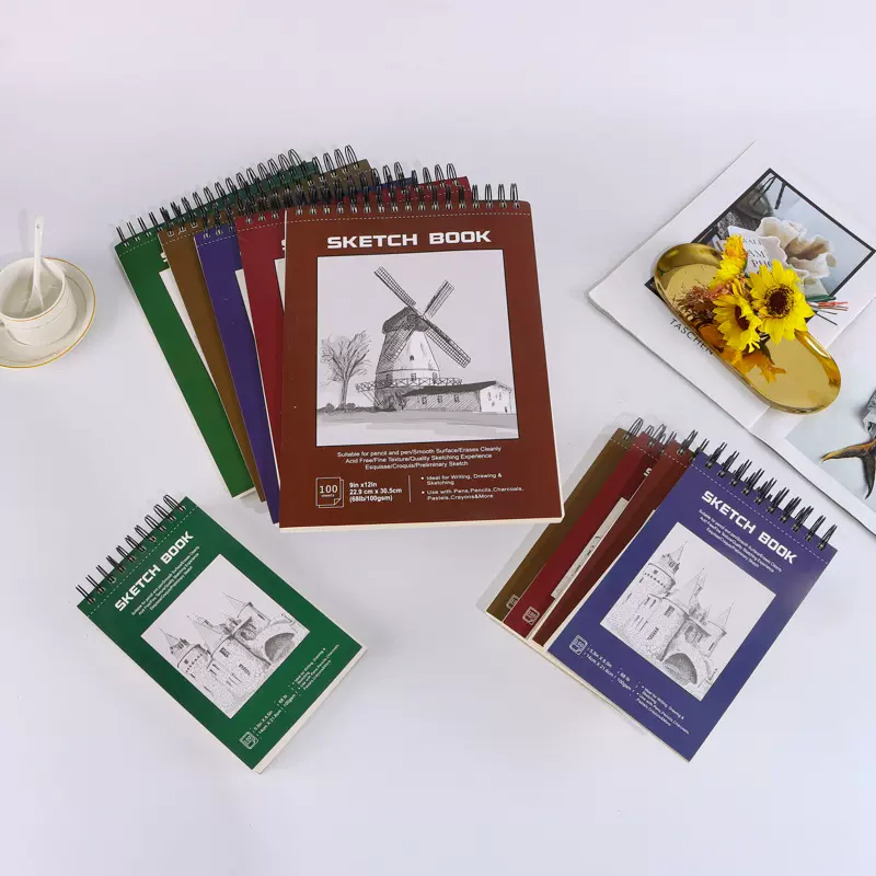 跨境A4加厚美术专用素描本A5绘画空白图画手绘彩铅画纸涂色速写本