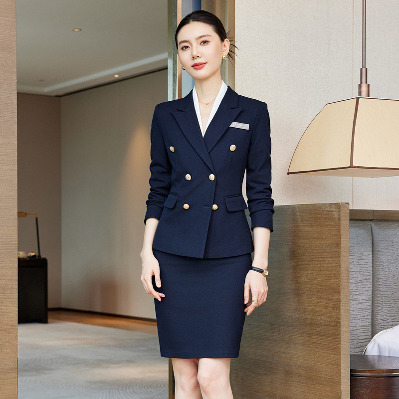 High-end professional women's suits for autumn, suitable for college students, civil service exams, interviews, formal attire, hotel managers, and jewelry store work uniforms