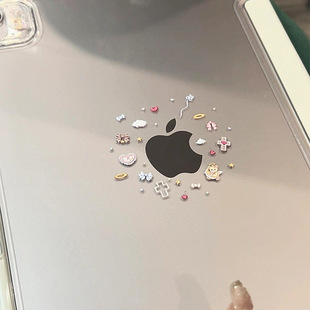 iPad Floating Sticker Stereo Bear Angel Decoration Tablet Back Without Leaving Glue Protective Case for Girls Cute Self-Adhesive