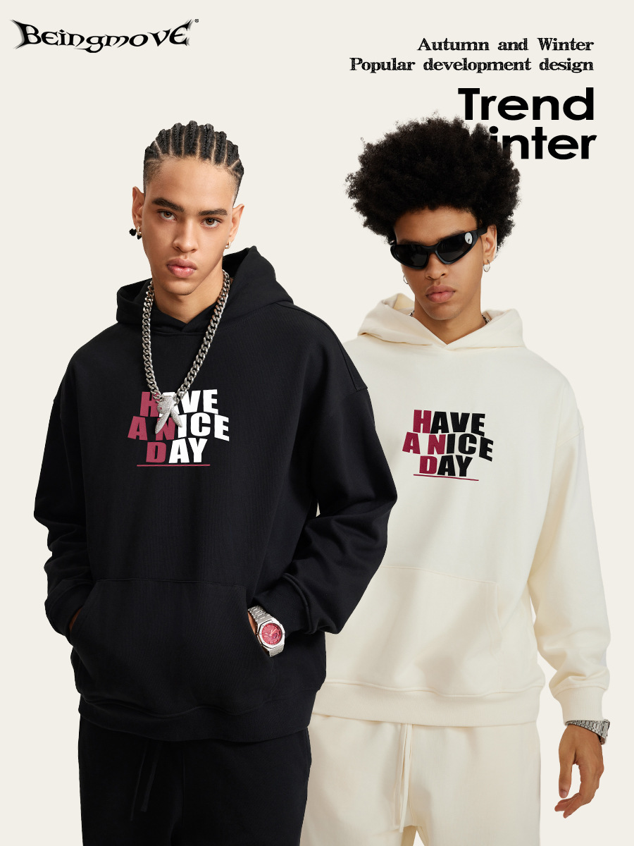 2025 otoño marca de moda americana espuma impresa hookah con capuz chaqueta de hombre de alto nivel sensación de perezoso chaqueta de viento hombre