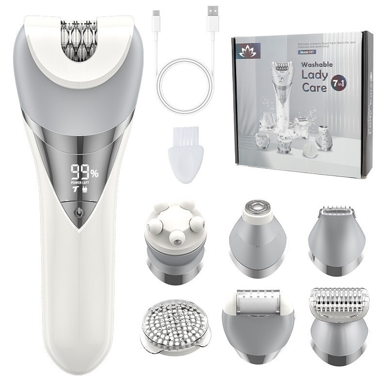 Seven-in-one Women's Body Hair trimmer Shaving Instrument Private Shaving Device Electric Foot Grinder Facial Cleansing Shaver