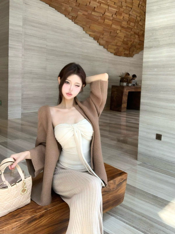 RHGD实拍2025慵懒万人迷早秋针织开衫外套女氛围感穿搭上衣|undefined