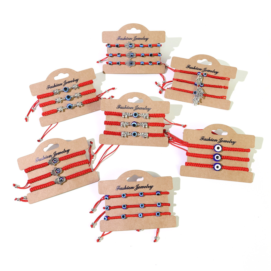 red woven adjustable bracelet