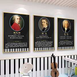 音乐教室墙面氛围布置装饰钢琴家挂画琴行艺术家名人画像图片贴画
