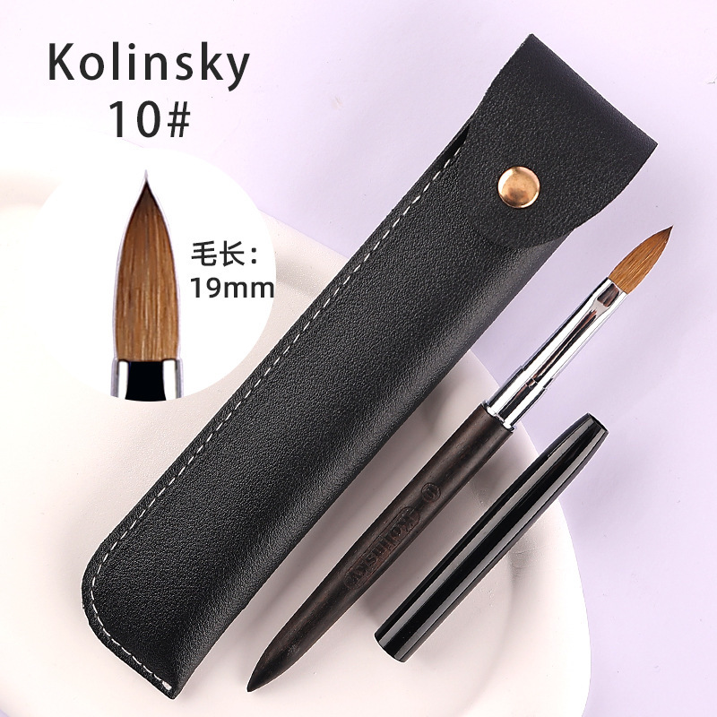 Pincel de Uñas de Pelo de Visón de Calidad Amazon, para Decoración de Uñas, Cristal, Sándalo, Kolinsky, Extensión de Uñas, Tallado de Uñas