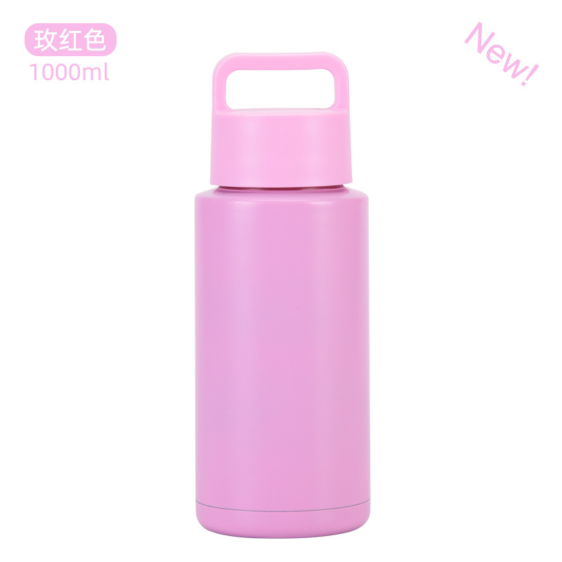 2025 nuevo hervidero deportivo de acero inoxidable de gran capacidad, de boca grande portátil estadounidense de 1L, preservación del calor y enfriamiento al vacío