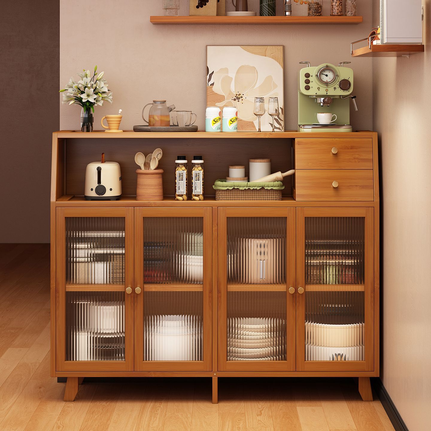 Sideboard with Drawers, Wall-Mounted Multi-Functional Cabinet, Kitchen Cabinet, Dining Table, Simple Modern Storage Cabinet
