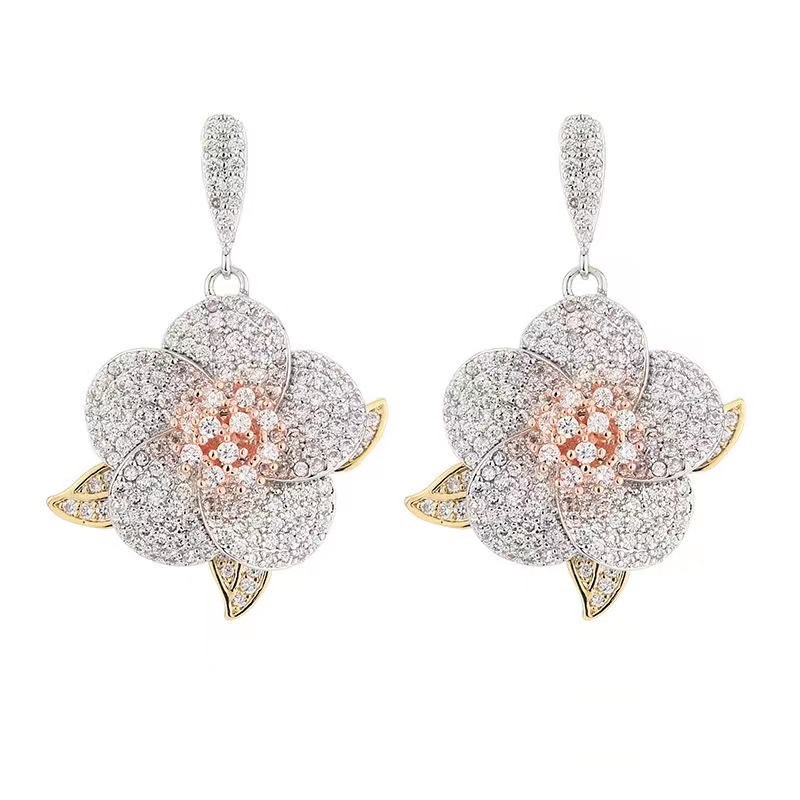 Bijoux de fiançailles trois pièces pour femme, style européen et américain, ornés de diamants sertis de diamants._voghion.com