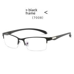 Run the world, set up stalls, old men's business metal semi-rim reading glasses for men, anti-blue light radiation reading glasses for the elderly, fashionable for women