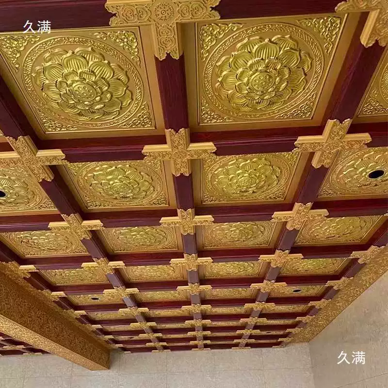 Потолок храмовой доски декоративная коробчатая доска 600x600 старинная Caisson хорошо покрашенная тибетская буддийская зал потолок
