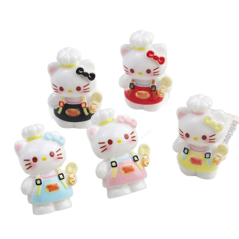 漫画 diy 樹脂アクセサリージュエリー立体シェフ子猫ヘアピン携帯電話ケース靴バックルキーホルダーペンダントアクセサリー|undefined