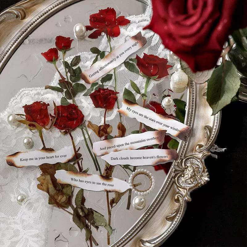 Набор наклеек (Sugar Poetry) поэзия серия Rose DIY, 8 дизайнов, 10 шт в упаковке