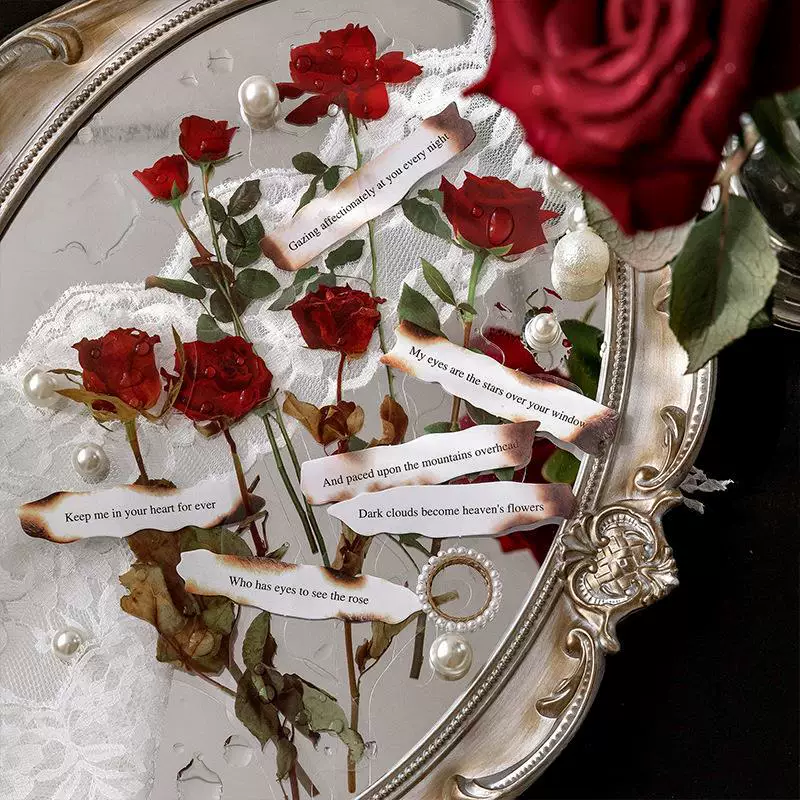 Набор наклеек (Sugar Poetry) поэзия серия Rose DIY, 8 дизайнов, 10 шт в упаковке