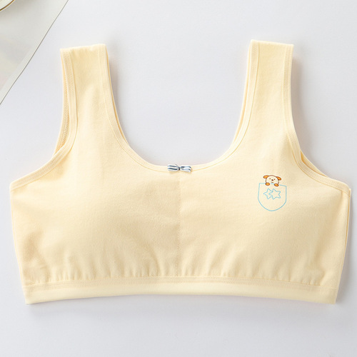 Girls underwear girls underwear development period 10-16 years old small vest cotton junior high school student anti-exposure bra double layer cotton