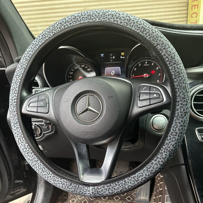 Cross-border Amazon Four Seasons Universal Steering wheel cover - no-inner-ring-black-leopard-print-38cm