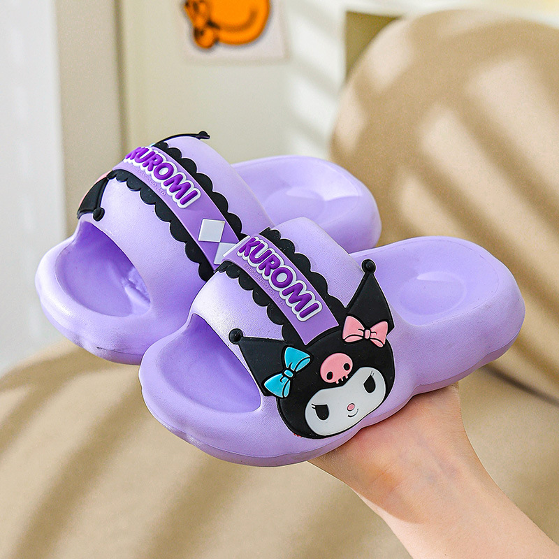 Genuina IP Sanlio zapatillas de perro de orejas grandes chicas de verano nuevo interior antideslizante padres-hijos lindos zapatillas para niños