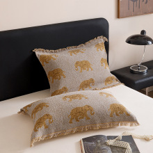 色织提花流苏枕巾 52*75cm/对 西域藏式名族风全棉多层纱布枕巾