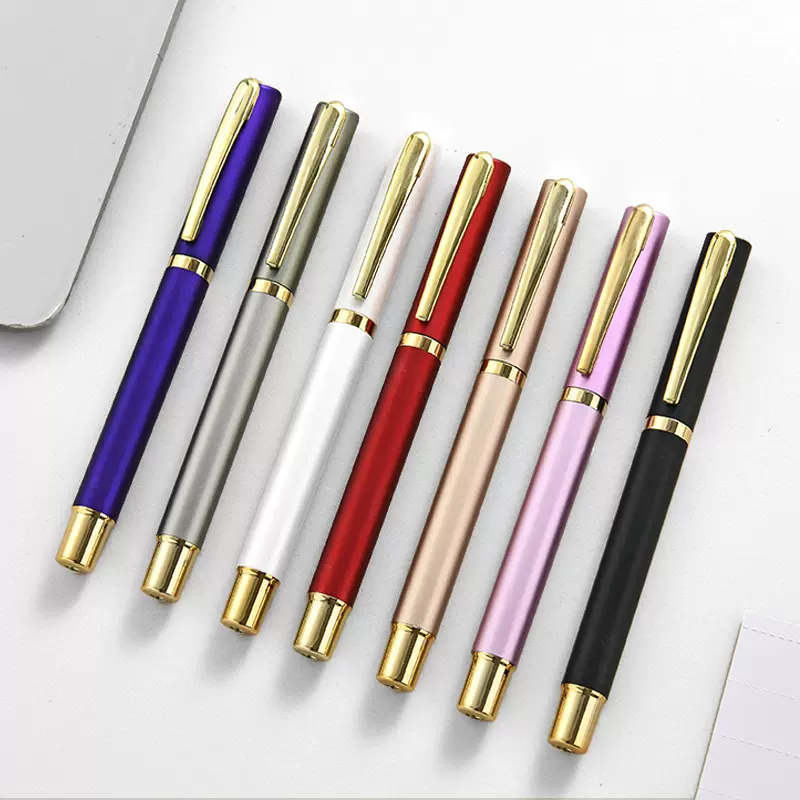 高档商务办公文具套装金属广告中性笔定制可印LOGO活动签字笔批发