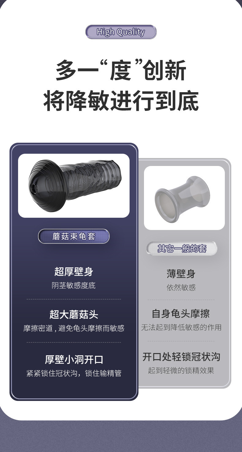 Wolf-Textured TPE Penis Sleeve, Desensitizing Delay Cover for Men, Coffee Color — detail image 2