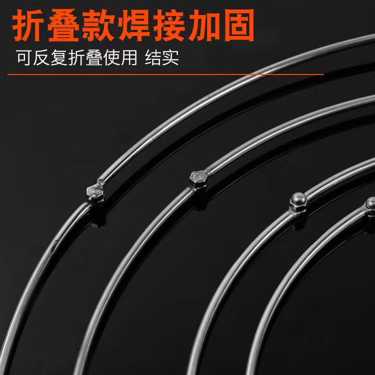 不鏽鋼實心抄網圈大號抄網頭圓形實心圈—體圈漁具配件抄網圈批發