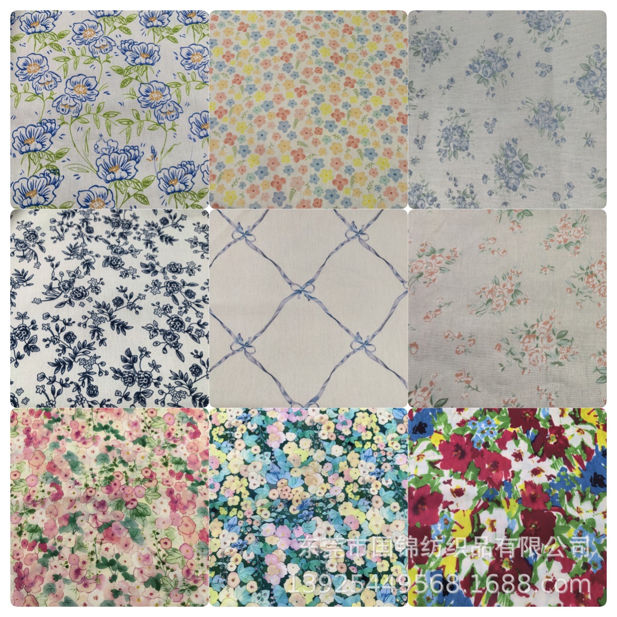 小清新蝴蝶结印花布 全棉40支府绸印花 春夏新款童装女装服装面料