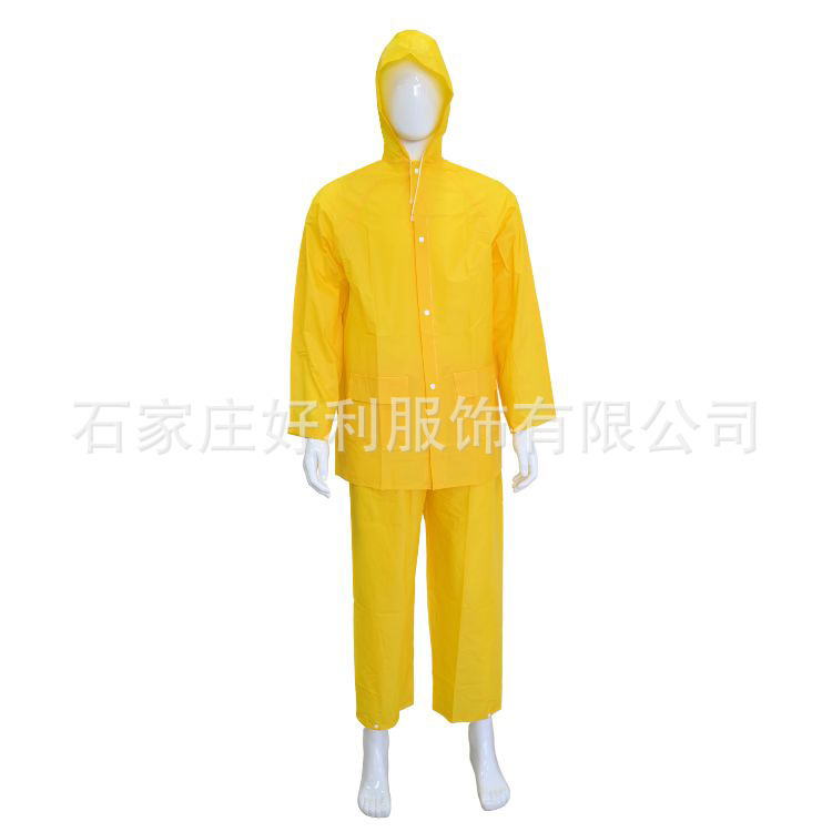 Customized Pvc Raincoat Suit, Industrial Pvc Yellow Raincoat for Export