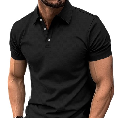 Amazon Men's Summer Ice Silk Breathable Quick Dry Button Down Polo Shirt Casual Fashion T-Shirt