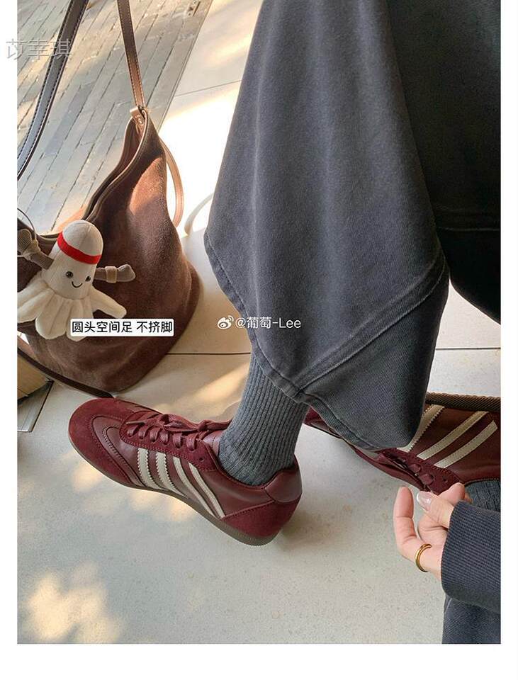 Giày sneaker nữ da thật kiểu Đức cổ điển độn gót 5 cm, lót lông giữ ấm, phối màu phong cách Maillard — Hàng có sẵn màu nâu lót lông, Hàng có sẵn màu nâu, lót lông, Hàng có sẵn màu nâu, lót đơn, Hàng có sẵn, lót đơn màu nâu chi tiết 18