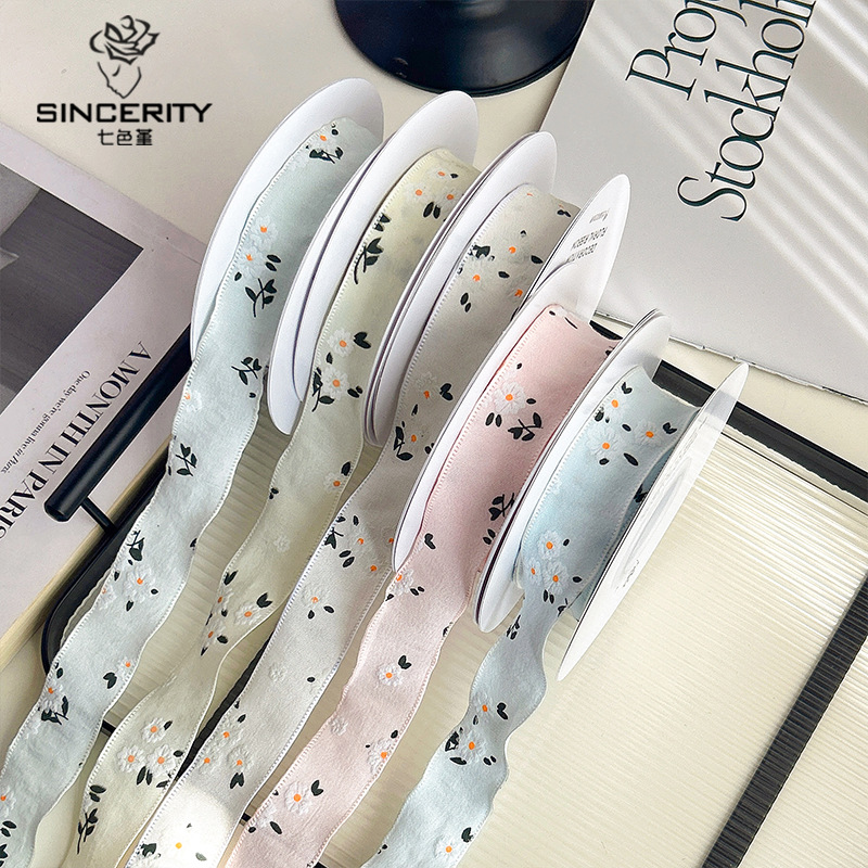 Paño floral de primavera de pensamiento de siete colores con ramo de embalaje hilo de flores envuelto en flores cinta de flores hecho a mano material de bricolaje floristería