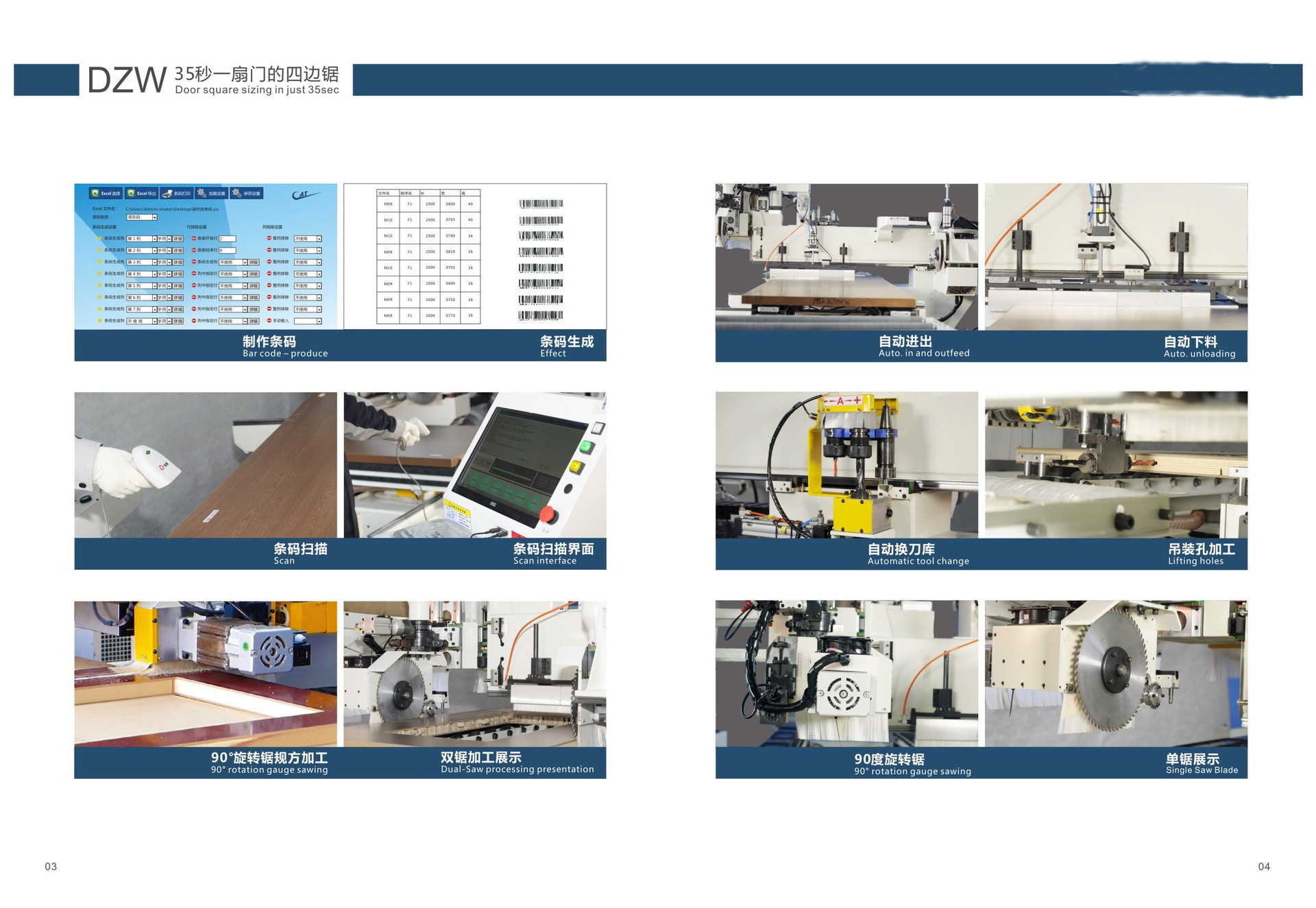 舒平木工机械 数控木门四边锯----上海平板门镂铣规方DZW