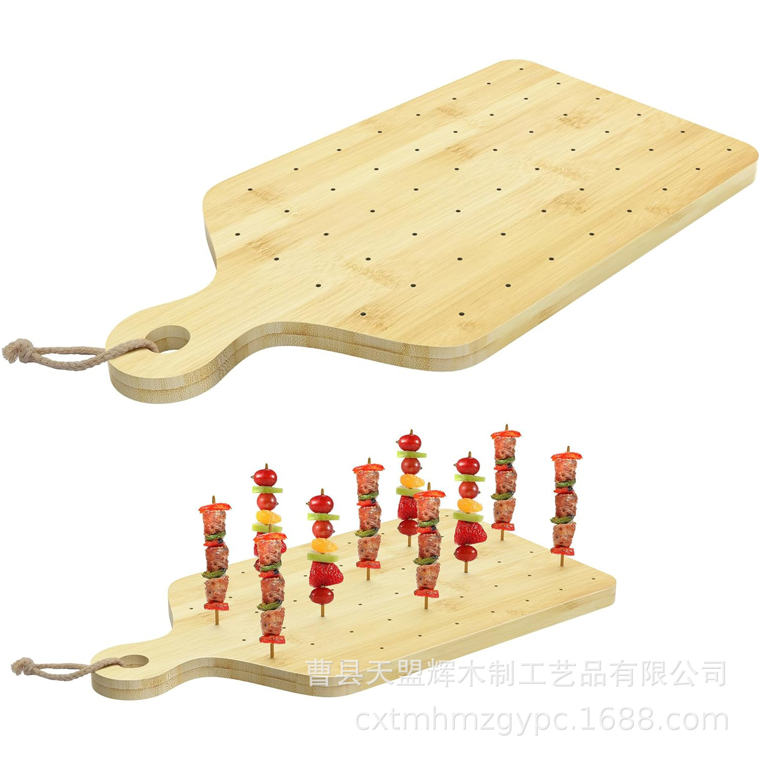 Bamboo food skewers display kebab pick rack christmas party lollipop stand catering party buffet chopping board