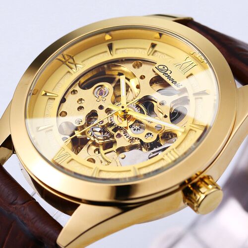 Danfushi Men's Automatic Mechanical Watch, Men's Mechanical Bracelet Watch, One-Time Shipping, Hollow Night Light Watch