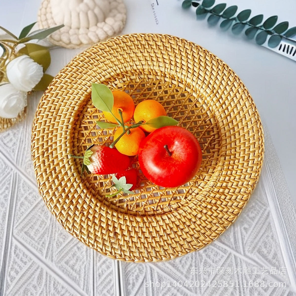 美式ins风隔热餐垫圆形镂空餐桌垫轻奢欧式西餐垫圆形盘托