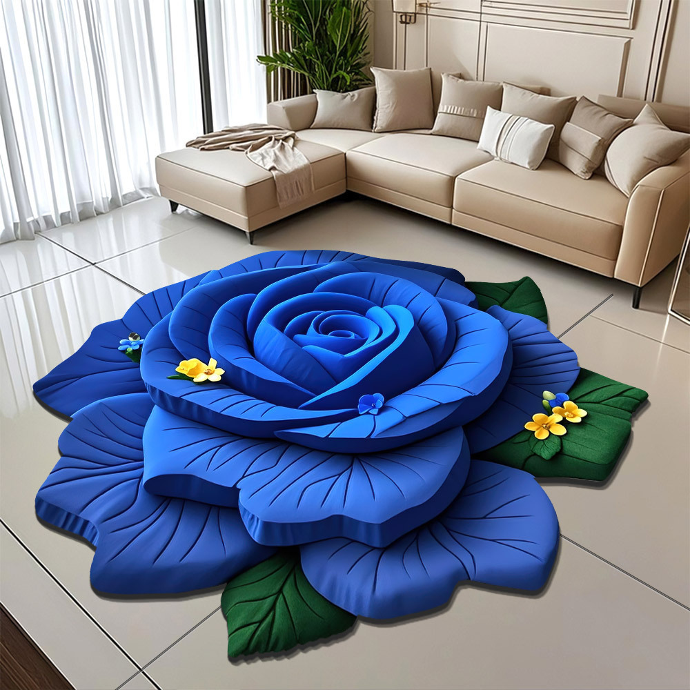 Cross-Border Creative 3D Stereo Flower Floor Mat Diatom Mud Home Living Room Sofa Coffee Table Carpet Absorbent Mat Non-Slip Mat