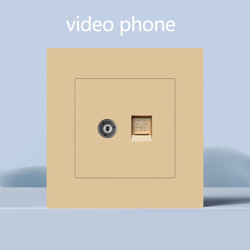 Interruptor de pared de borde de oro británico enchufe de plástico PC multifuncional 86 interruptor de cocina USBTypeC carga rápida