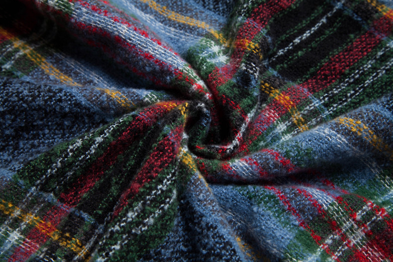 Unisex Sjaal Lente en winter lus garen dubbel geruite capuchon cape over sjaal_voghion.com