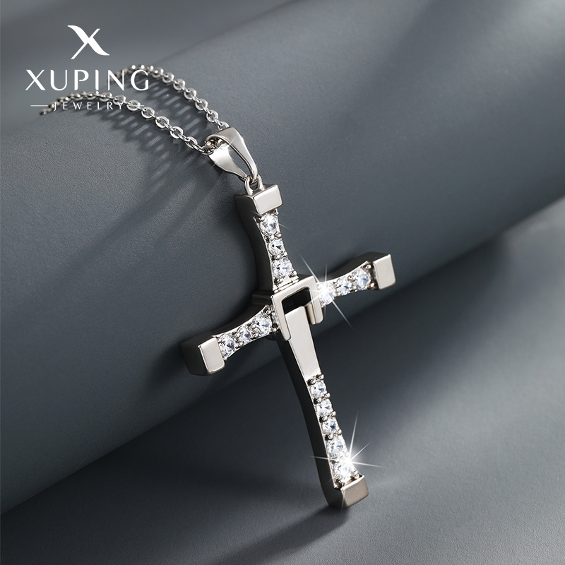Xuping joyería Cruz colgante hembra nicho diseño de alto grado de luz de lujo de los hombres collar de moda colgante accesorios al por mayor
