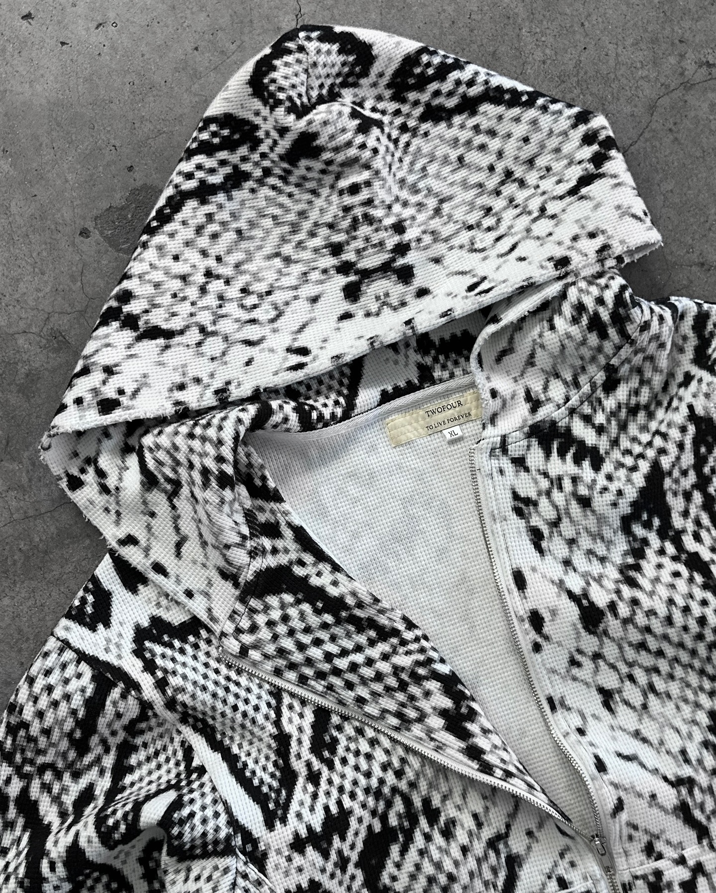 Herrenbekleidung New Ins Style Schöner Python-Print Lose Reißverschluss Hoodie Langarm-Sweatshirt_voghion.com