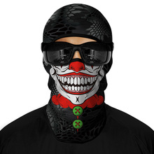骷髅小丑毒液印花滑雪护脸机车骑行头套户外防风面罩巴拉克拉法帽