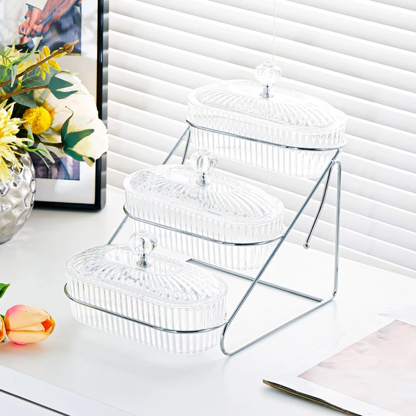 Transparent oval disc three-layer [Silver frame] Lantern diamond