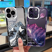 潮流跨境爆款雪山苹果14保护套iphone13手机壳12promax透明壳ins